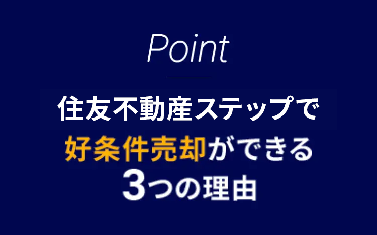 Point
住友不動産ステップで
好条件売却ができる
3つの理由
